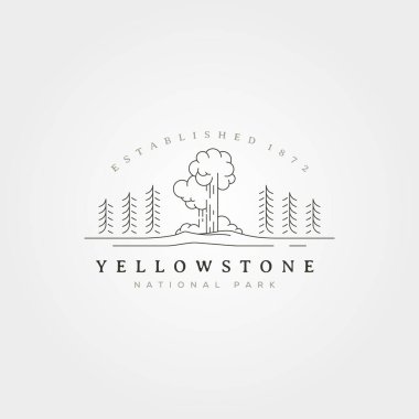 yellowstone line art vector logo illustration design, yellowstone minimal design clipart