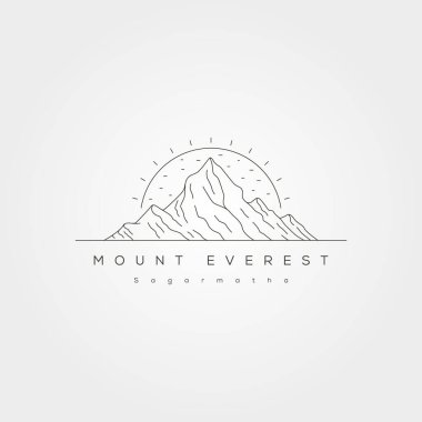 Everest çizgisi sanat vektörü çizimi, Everest dağ logosu tasarımı