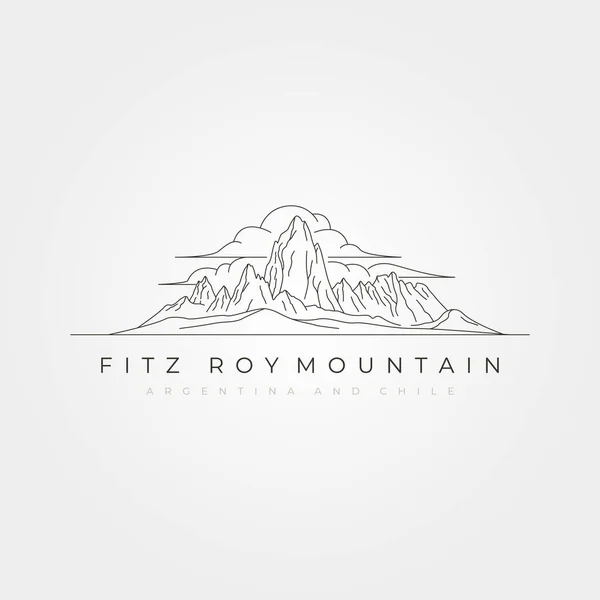 Fitz Roy Linha Montanha Arte Logotipo Vetor Símbolo Ilustração Design — Vetor de Stock