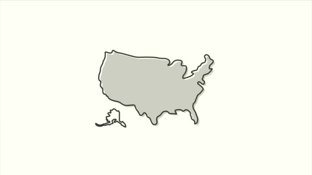 Vereinigte Staaten Der Amerikanischen Karte Animation Design Usa Map Icon — Stockvideo