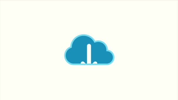 Pobierz Chmurę Animacją Symbolu Strzałki Przechowywaniem Hostingiem Chmurze Pobierz Grafikę — Wideo stockowe