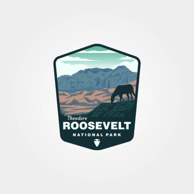 Theodore Roosevelt Ulusal Park Vektör Logosu Çizim Tasarımı