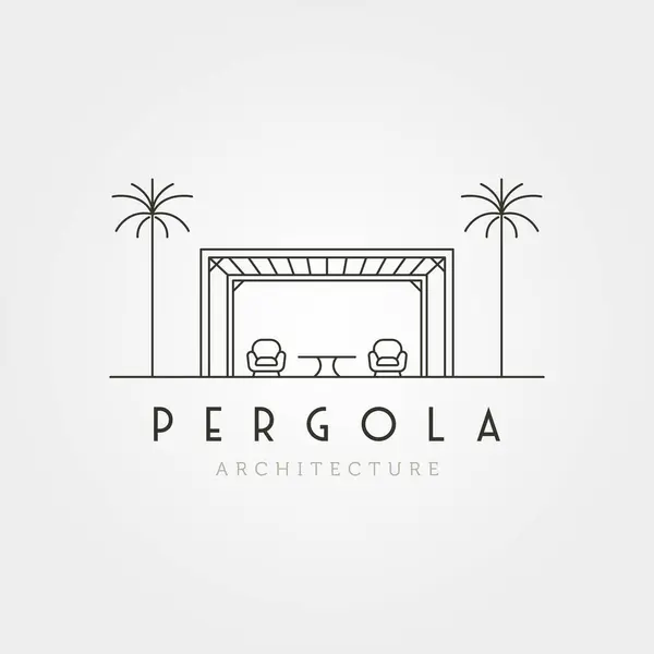 Vecteur Pergola Ligne Art Icône Logo Illustration Design Design Architecture Vecteur En Vente