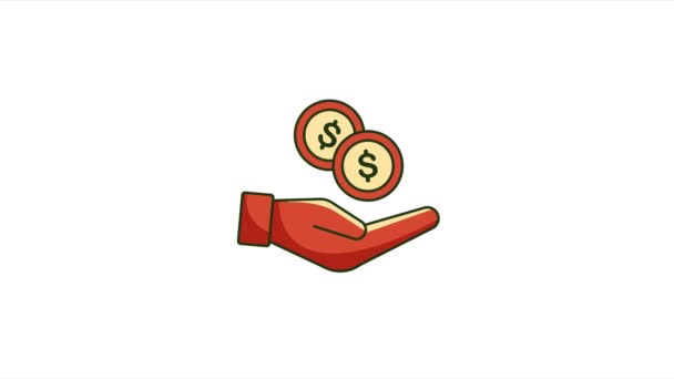 Χρήματα Για Σχεδιασμό Βίντεο Animation Χέρι Εξοικονόμηση Χρημάτων Εικονίδιο Κίνησης — Αρχείο Βίντεο
