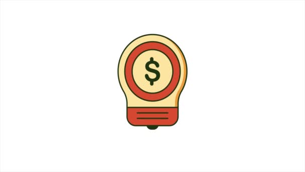 マネーコインアニメーションクリエイティブビデオデザインの電球 — ストック動画