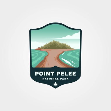 Point Pelee Ulusal Park Vintage logo vektör çizimi, Ocean Bay vektör tasarımı