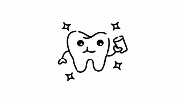 Çizgi çizgisi, soru işareti ve kemikli diş. Eğitim, sınav veya sağlık hizmetleri görselleri için kavramsal ve ilginç diş veya tıbbi tasarım.