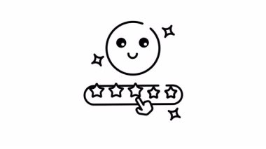 Altın yıldızlı gülen yüz animasyonu müşteri geri bildirimi için idealdir.. 