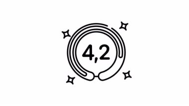 Yıldızlarla çevrili 42. Sınıflandırma 'nın ikon çizgisi sanat animasyonu. Müşteri geribildirimi, müşteri memnuniyeti, değerlendirmeler, reytingler ve ürün performansı için uygundur. Parlak ve göz alıcı..