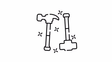 Hammer 'ın çizgi sanat animasyonu ve inşaat projeleri için bir balyoz ve DIY ev geliştirme görevleri. Hırdavatçı tanıtımları ve inşaat web sitesi afişleri için elverişli.