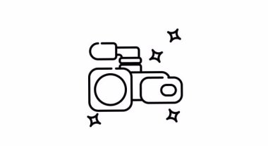 Çocuklar için mükemmel olan karikatür video kamerasının ikon animasyonu medya projeleri, video dersler, fotoğraf blogları, dijital sanat ve yaratıcı içerik oluşturma.