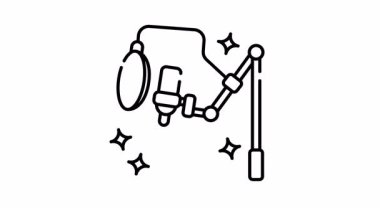 Podcast kapak sanatı, müzik albümü kapakları, ses kayıt posterleri ve müzik endüstrisi web siteleri için mükemmel bir tezgah üzerindeki çizgi sanat ikonu animasyonu.