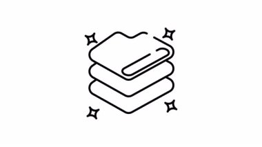 line art icon animation of Layer panel document with three layers design
