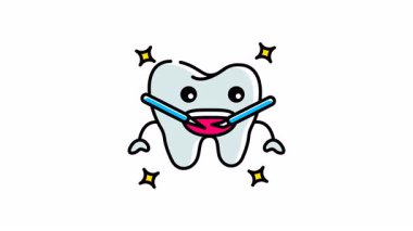 Diş fırçasıyla diş hijyeni ve ağız bakımını gösteren bir diş. Diş sağlığı klinikleri, sağlık blogları, oral bakım ürünleri için ideal.