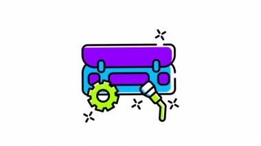 Araba tamiri, teçhizat ve kaynak için klima temizliği animasyonu. Otomotiv bakım ve onarım servisi reklamları için uygundur.