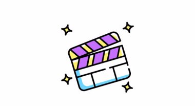 Film üretimi, film endüstrisi, film yapımı, sinema, yönetmen aracı, video içeriği oluşturma için uygun alkışların animasyonu.
