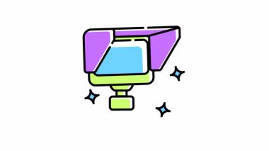 İleri düzey güvenlik sistemi için güneş kremi ile donatılmış güvenlik kamerası animasyonu. Konut ve ticari ortamlarda güvenliği arttırmak için ideal.