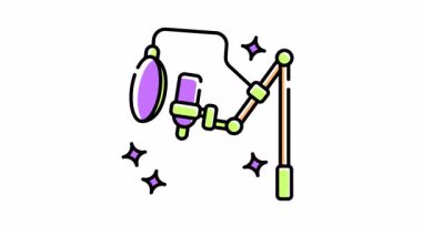 Podcast kapak sanatı, müzik albümü kapakları, ses kayıt posterleri ve müzik endüstrisi web siteleri için mükemmel bir animajı..