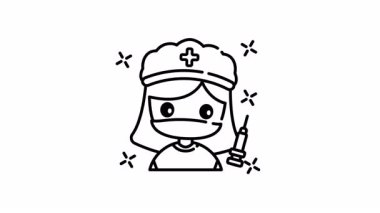 Tıbbi tasarımlar, sağlık siteleri, eğitim materyalleri veya tıbbi sunumlar için Cerrah Kadın ikonu. Tıbbi ve sağlık hizmetleri için uygun grafikler.