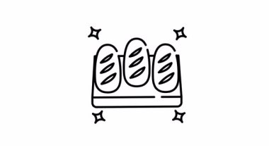 Market ekmeğinin animasyonu üç somun