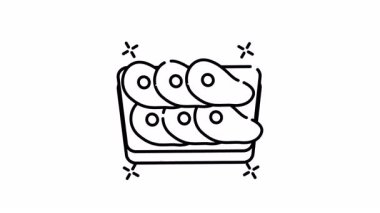 Et bakkal bölümünün ana hatları, satın alınmaya hazır altı adet biftekli sarı konteynır içeriyor..