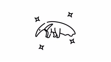 Logo, web sitesi tasarımı, vahşi yaşam promosyonları, eğitim sunumları ve doğa temalı projeler için uygun yıldızlarla karınca simgesi animasyonu.