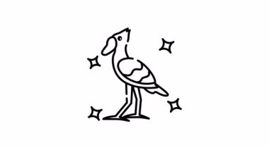 Shoebill leylek simgesi tasarımının animasyonu