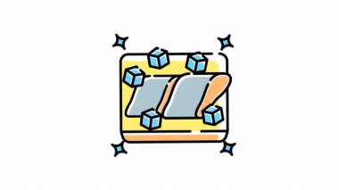 Balık eti dilimlenmiş fileto buzda parlıyor ve taze iştah açıcı deniz ürünleri sunuyor..