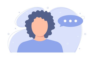 Güzel kız bir video görüşmesinde konuşuyor. Çevrimiçi buluşma kavramı.