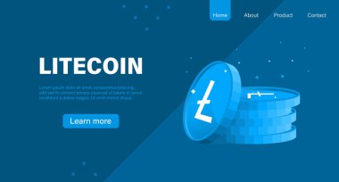 LITECOIN banner and layout web page.