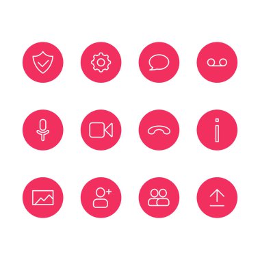 Görüntü konferansı ve toplantı uygulaması için UI UX düğmesi ayarlandı.