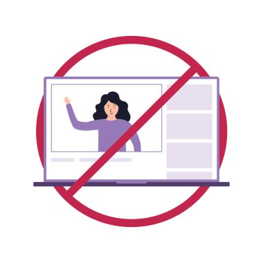 National Day of Unplugging. Turn off devices. Prohibition sign symbol.