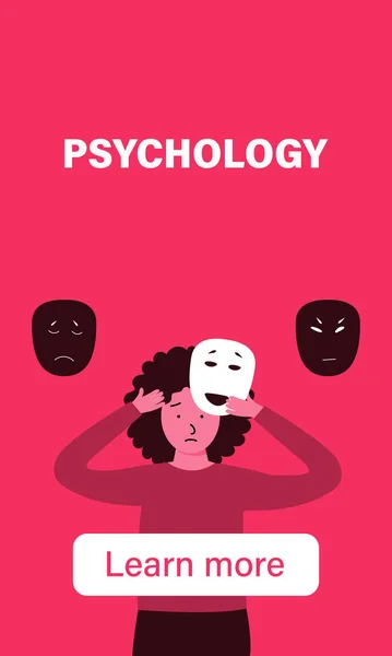 Психологический Вертикальный Плакат Девушкой Которой Проблемы — стоковый вектор