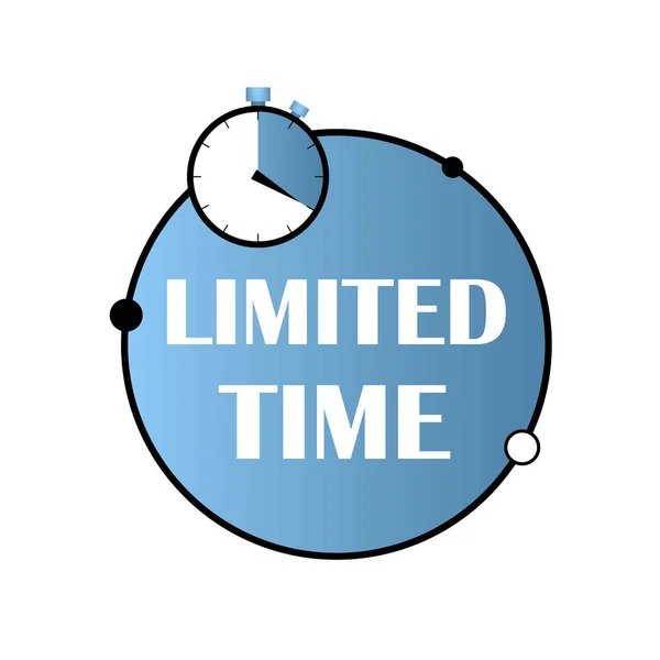 Vector Azul Plano Tiempo Limitado Con Icono Despertador Símbolo Promoción Gráficos vectoriales