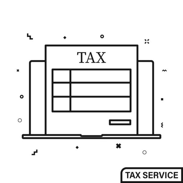 Tax Online Form Laptop — Stock Vector