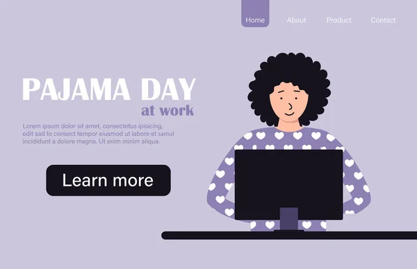 Use Pijama Para Dia Trabalho Trabalhadores Escritório Bom Humor Evento — Vetor de Stock