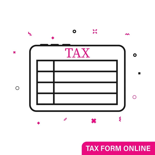 Податкова Онлайн Форма Планшеті — стоковий вектор