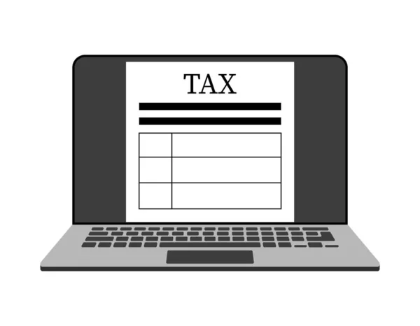 Онлайн Сплата Податків Розрахунок Податку Прибуток Ноутбуці — стоковий вектор