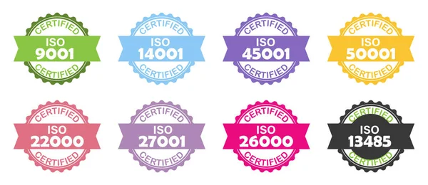 ISO sertifika damgası. Pul işareti - kalite yönetim sistemleri.