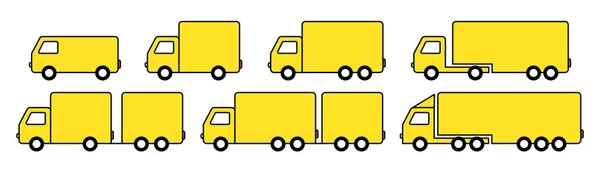 Ensemble Icône Camion Fret Symbole Livraison Camion Livraison Rapide Icônes — Image vectorielle