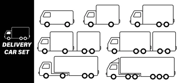 Ensemble Images Simples Camion Images Pour Livraison Transport Divers Produits — Image vectorielle