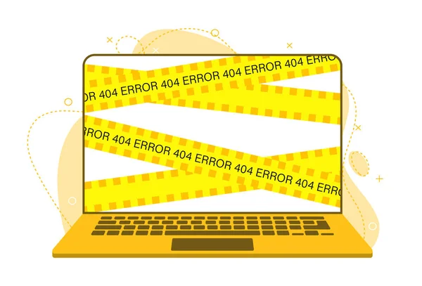 Kesalahan Pada Layar Laptop Perangkat Rusak Memerlukan Ilustrasi Perbaikan - Stok Vektor