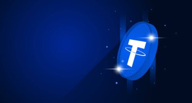 Vurguları ve gradyanı olan elektronik para pankartı.