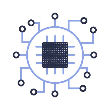 Mikro devresi olan modern bir çip resmi. Modern teknoloji kavramını aktarmak için..
