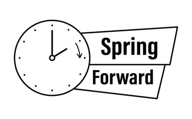 Yaz zamanı. Gün ışığı tasarrufu. İleri saat vektör simgesini yay