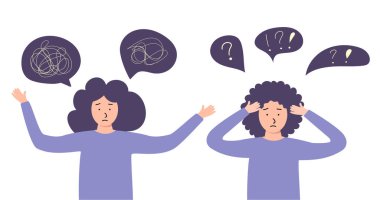 Depresyonda olan kadınların zihinsel sağlık sorunları vardır. Kafası karışmış kızlar ne yapacaklarını bilemezler.
