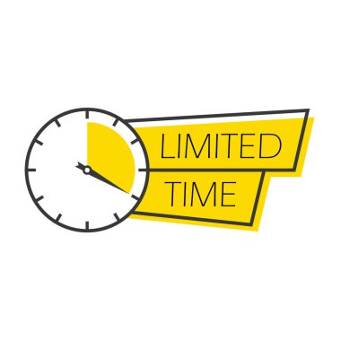 Limited time label with clock