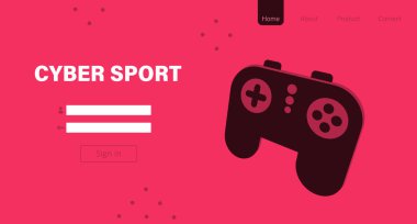 Cyber Sport landing web page. Cyber game conception