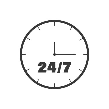 24 hours 7 days in week order execution or service icon