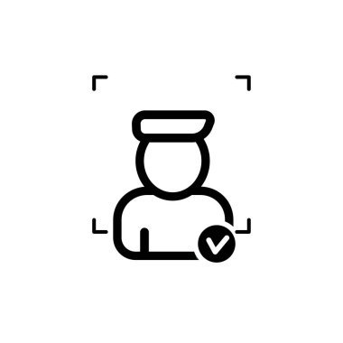 İnsan tanımlama ikonu. Test edildi ve onaylandı